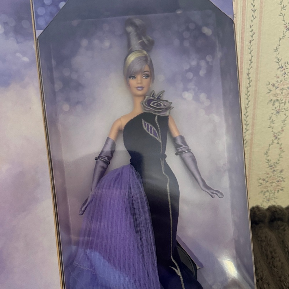 Bob Mackie Doll in Purple and Black Gown COLLECTOR EDITION  FROM AVON (T2)